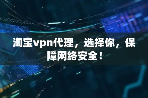 淘宝vpn代理，选择你，保障网络安全！