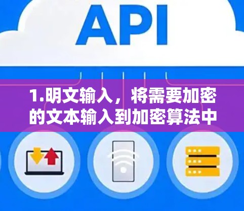 1.明文输入，将需要加密的文本输入到加密算法中